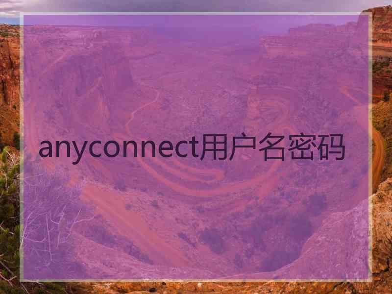 anyconnect用户名密码