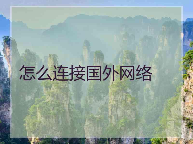 怎么连接国外网络