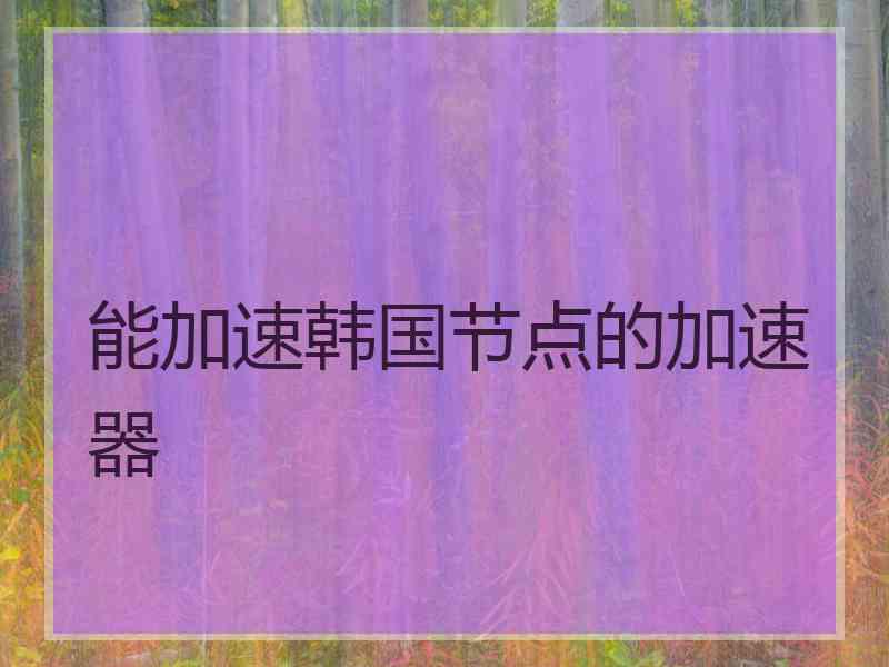 能加速韩国节点的加速器