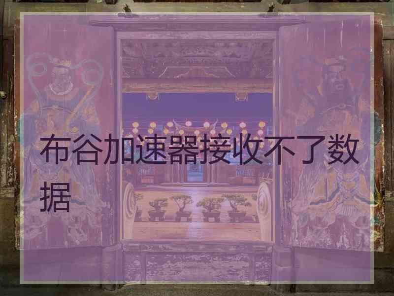 布谷加速器接收不了数据