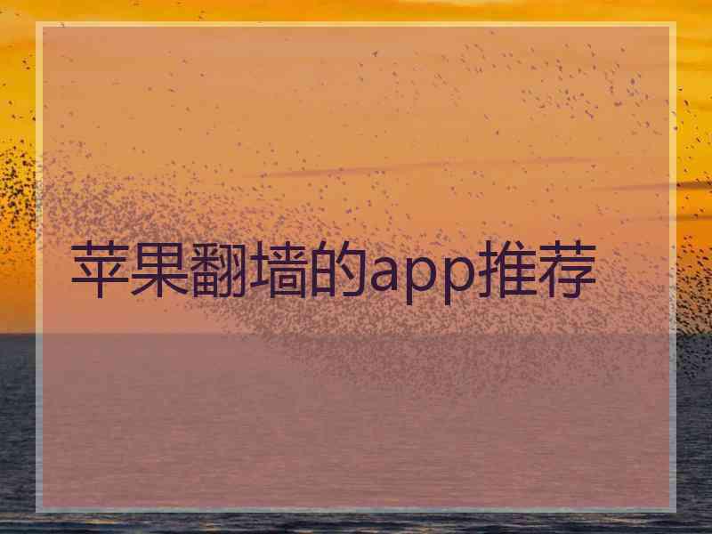 苹果翻墙的app推荐