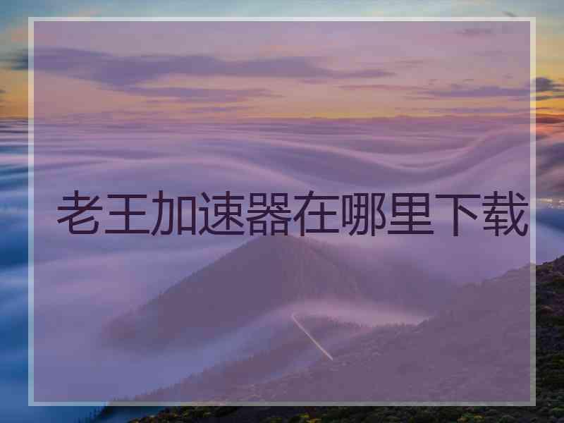 老王加速器在哪里下载