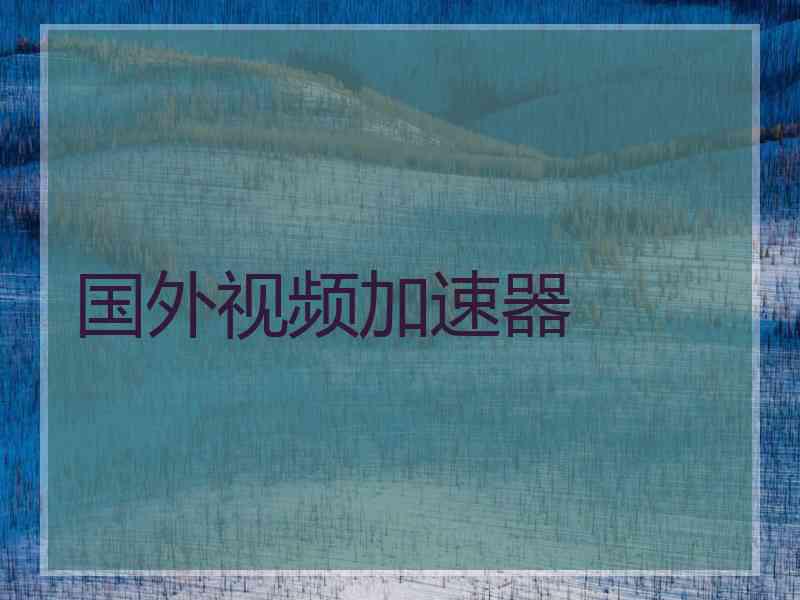 国外视频加速器