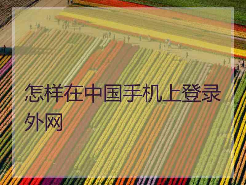 怎样在中国手机上登录外网
