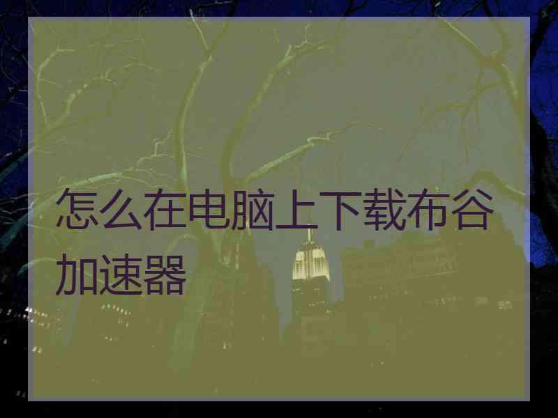 怎么在电脑上下载布谷加速器