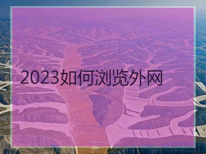 2023如何浏览外网