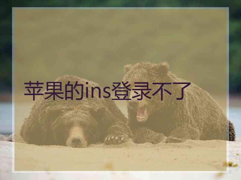苹果的ins登录不了
