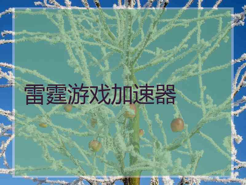 雷霆游戏加速器