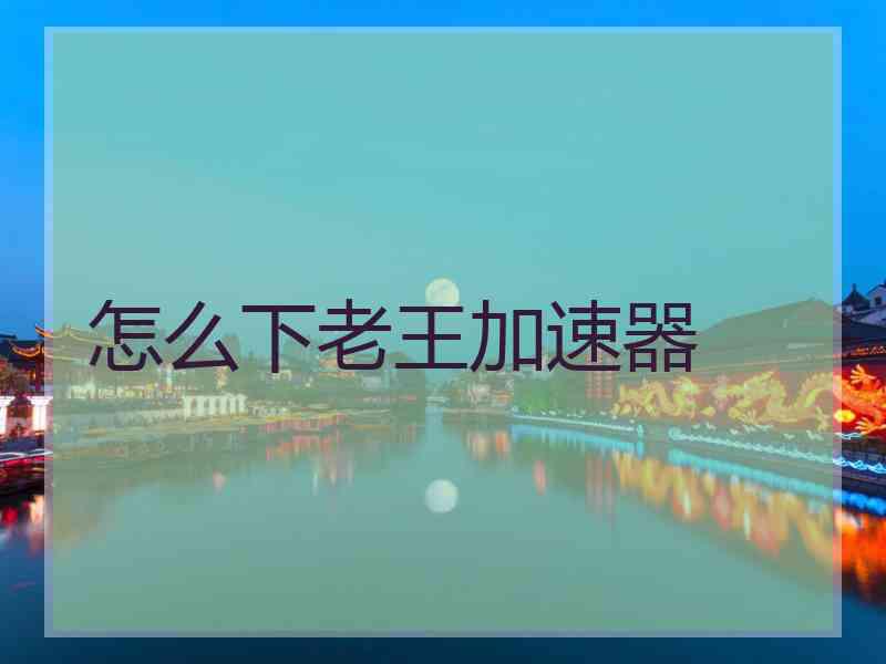 怎么下老王加速器