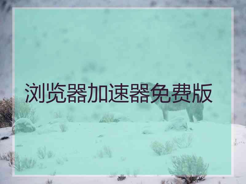 浏览器加速器免费版