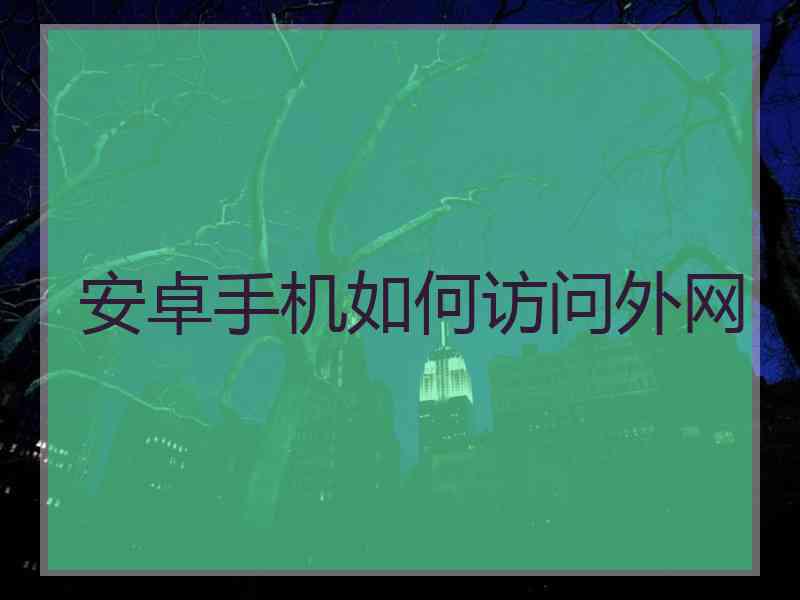 安卓手机如何访问外网