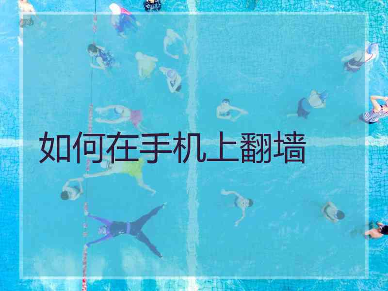 如何在手机上翻墙