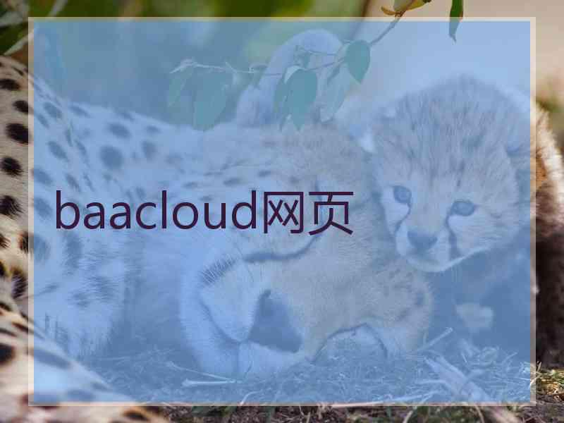 baacloud网页