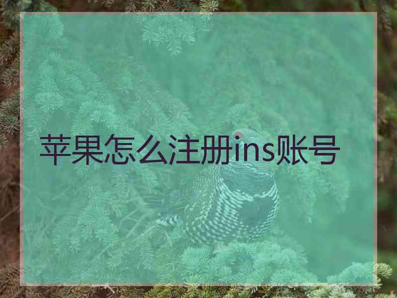 苹果怎么注册ins账号