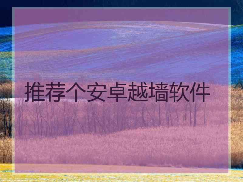 推荐个安卓越墙软件
