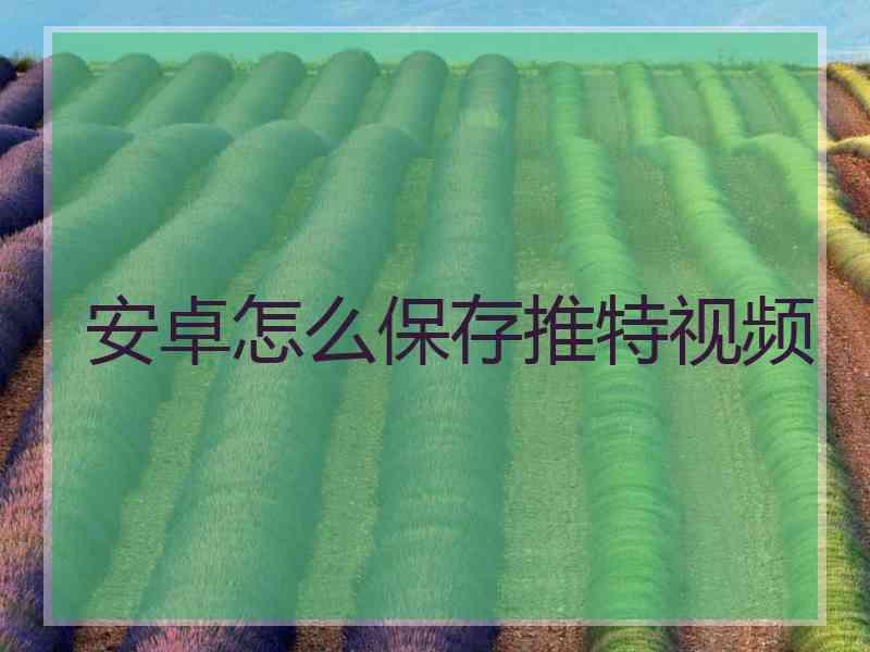 安卓怎么保存推特视频