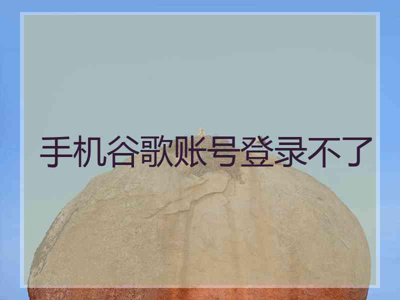 手机谷歌账号登录不了