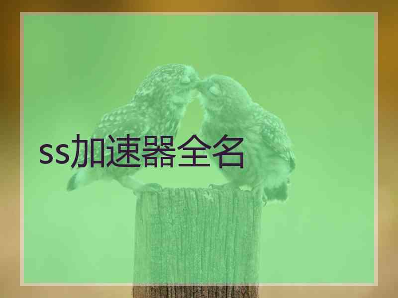 ss加速器全名