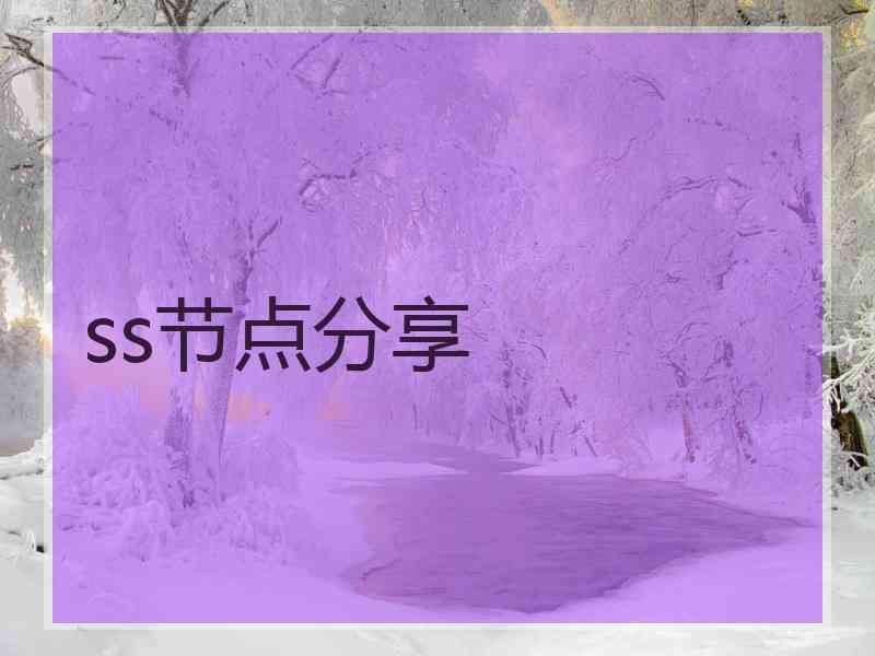 ss节点分享
