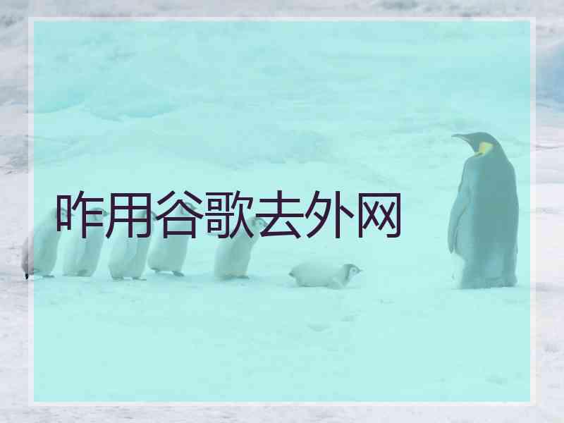 咋用谷歌去外网
