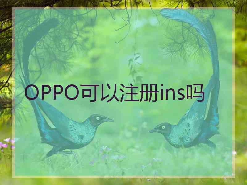 OPPO可以注册ins吗