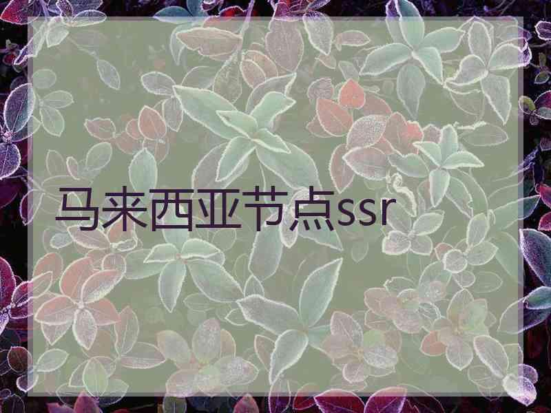 马来西亚节点ssr