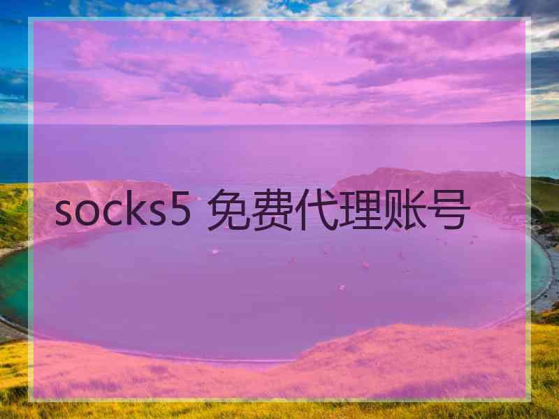 socks5 免费代理账号
