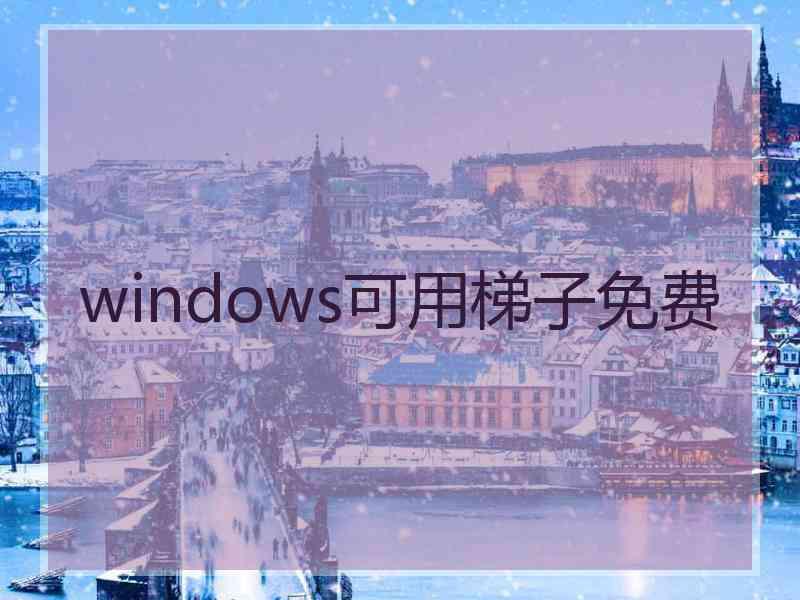 windows可用梯子免费