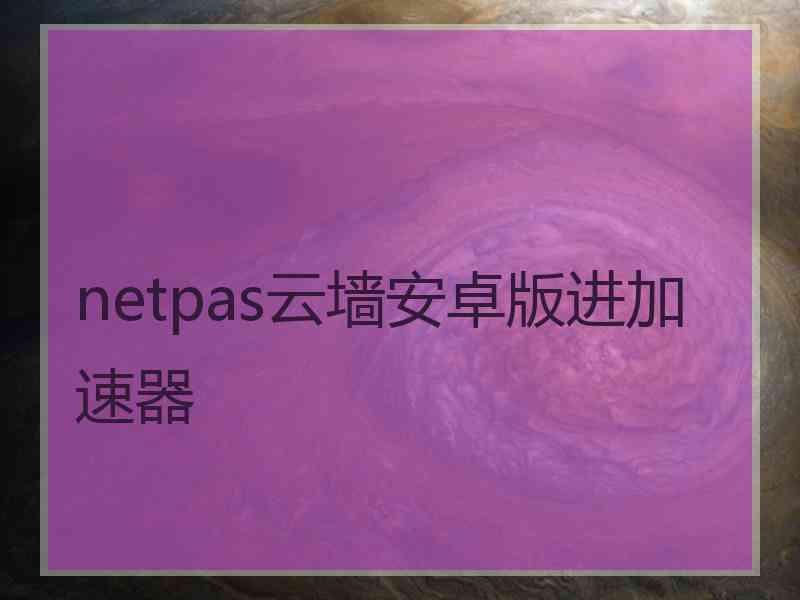 netpas云墙安卓版进加速器