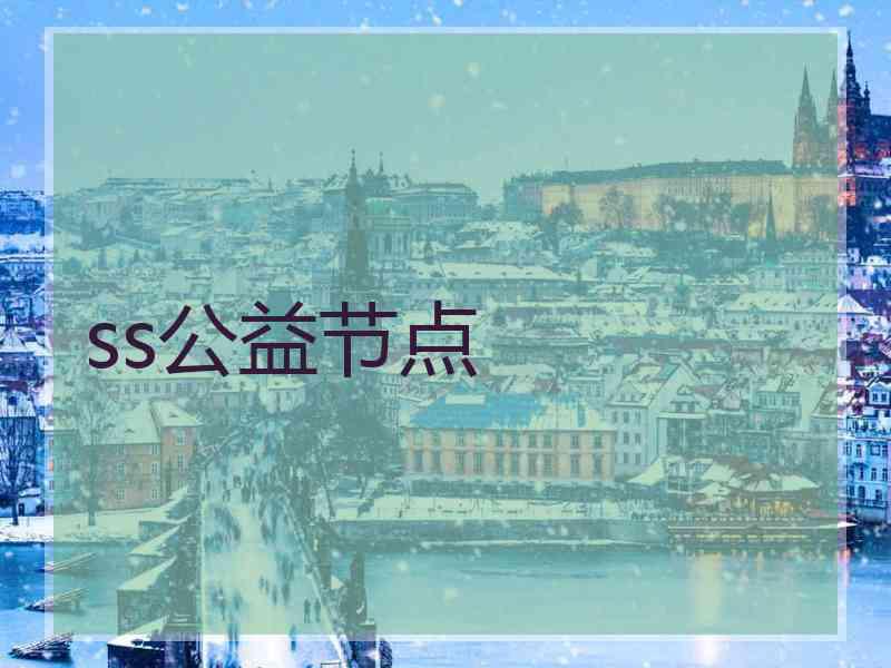 ss公益节点