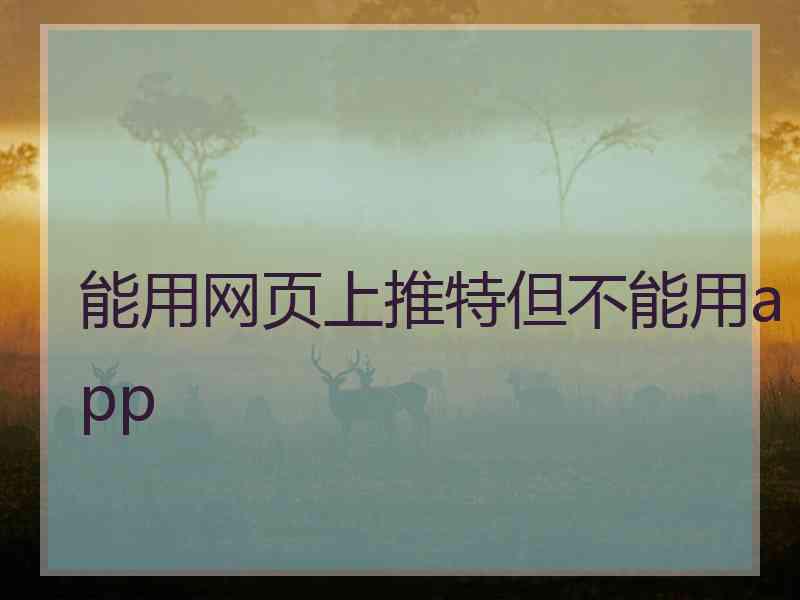 能用网页上推特但不能用app