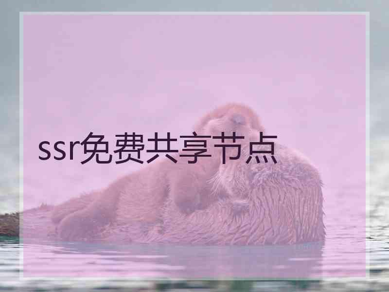 ssr免费共享节点