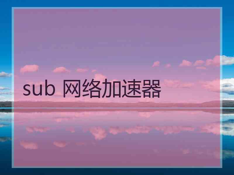 sub 网络加速器