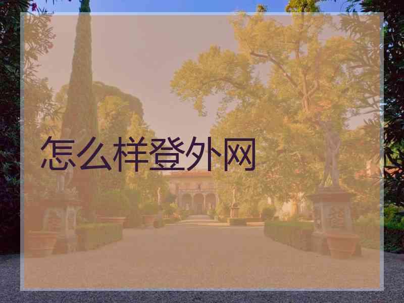 怎么样登外网